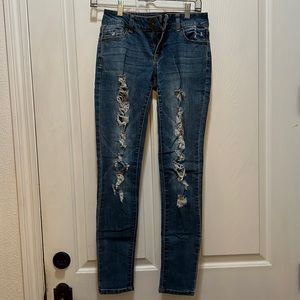 Ripped Skinny Jeans, Size 3